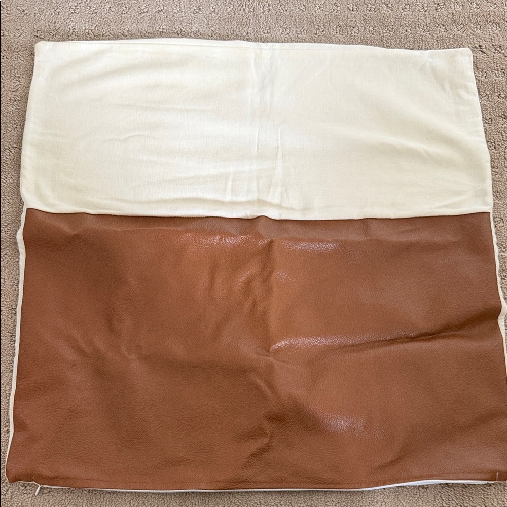 Two-Tone Cream and Brown decorative pillow case